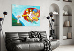Simpsons Renaissance artwork styled in a creative loft interior