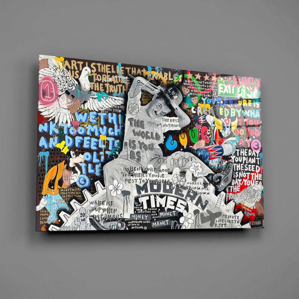 Designer-collection collage panel anchoring a gallery wall
