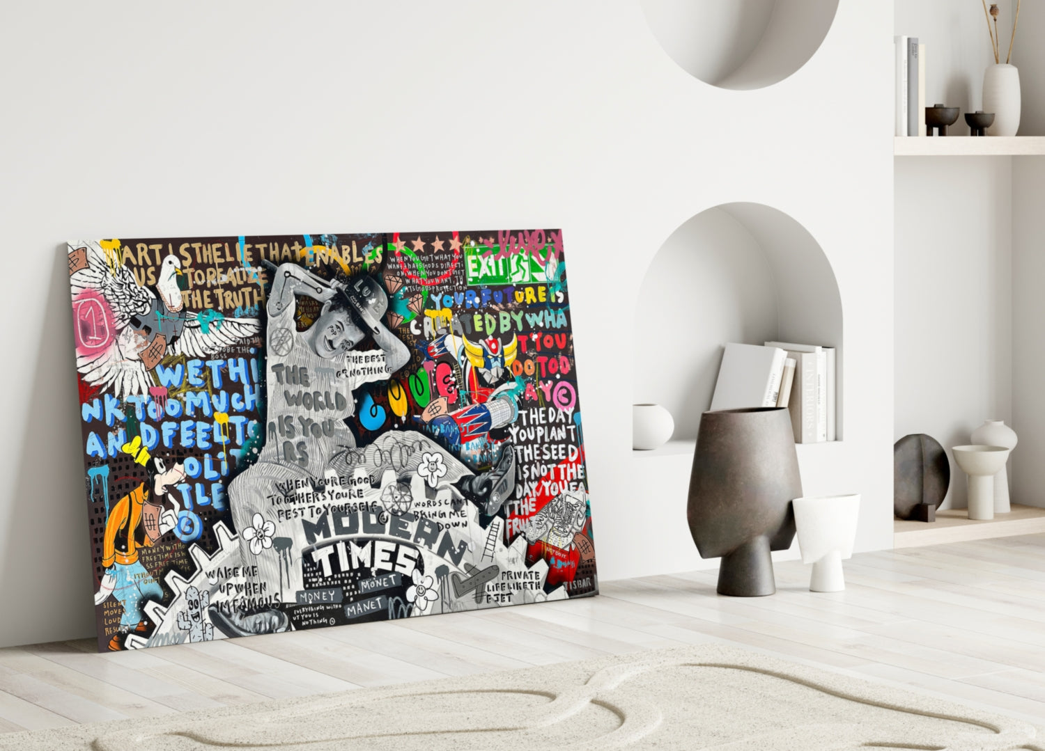 Modern Times Glass Wall Art || Designer Collection