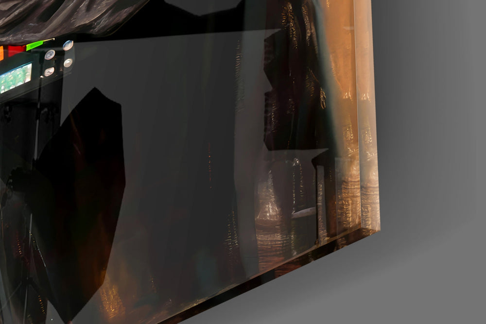 Designer-collection artwork in a Marvel-and-sci-fi-leaning home interior