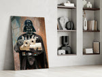 Star Wars panel against a moody dark-painted accent wall
