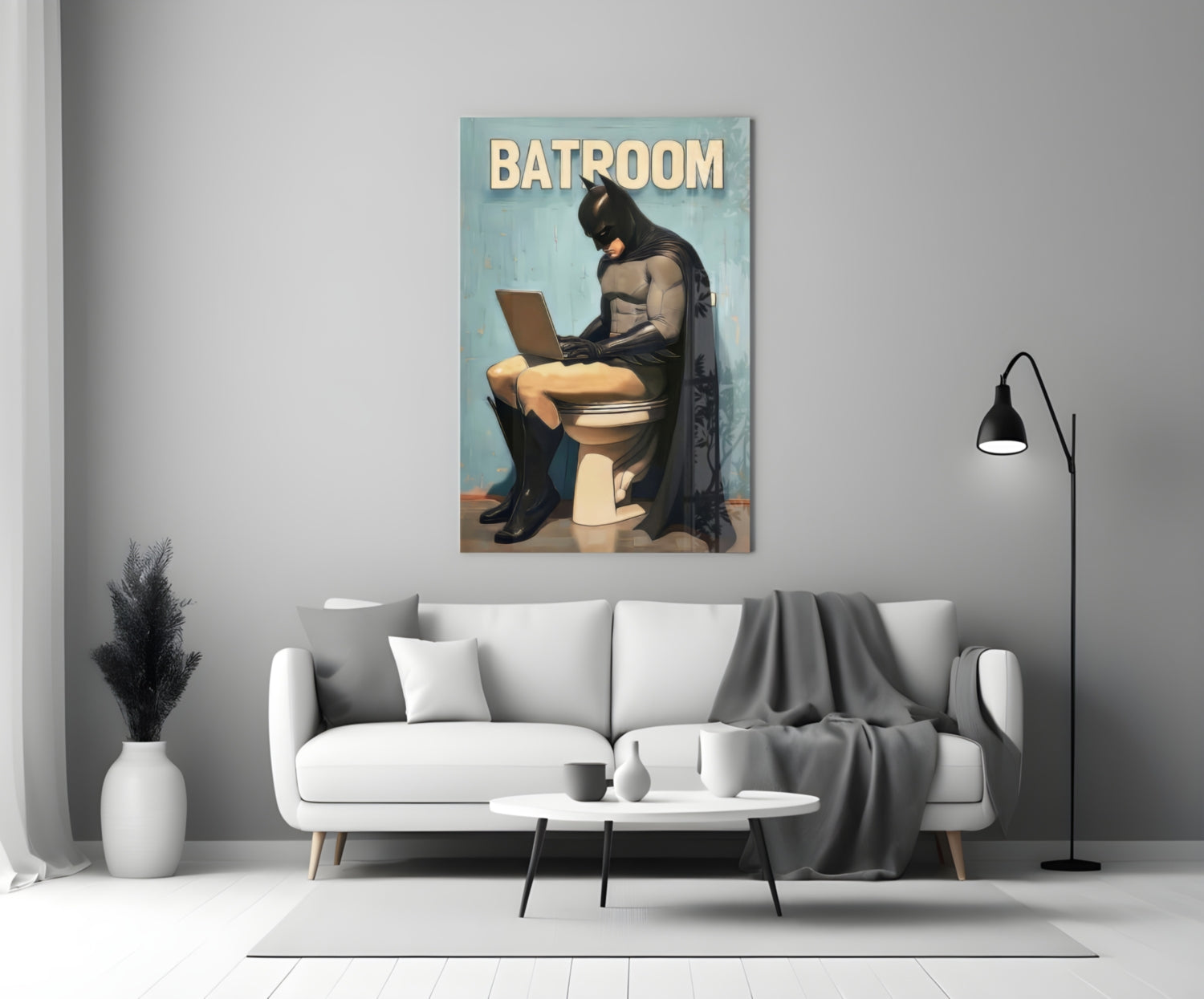 Batroom Glass Wall Art || Designer Collection