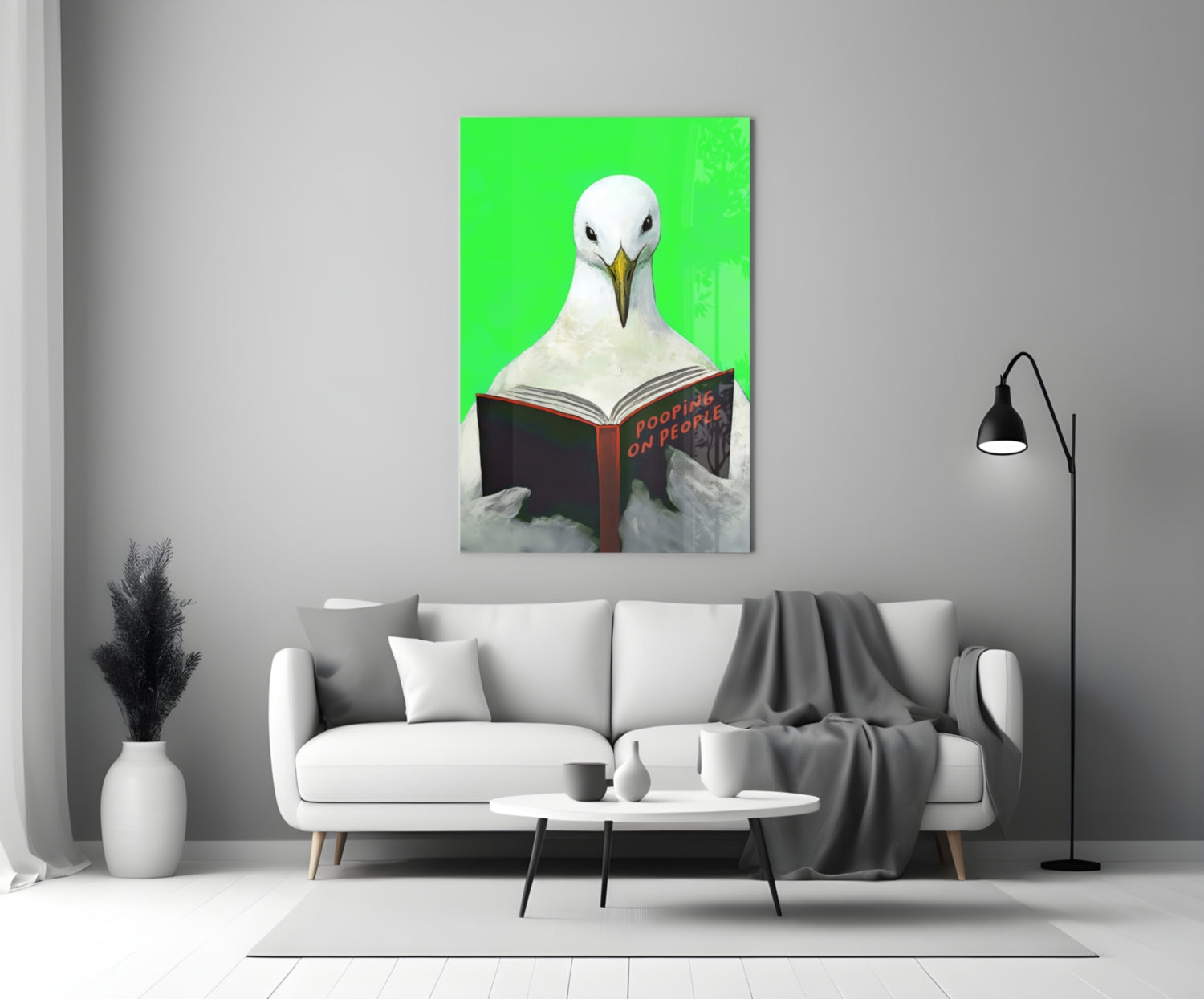 Educated Seagull Glass Wall Art || Designer Collection