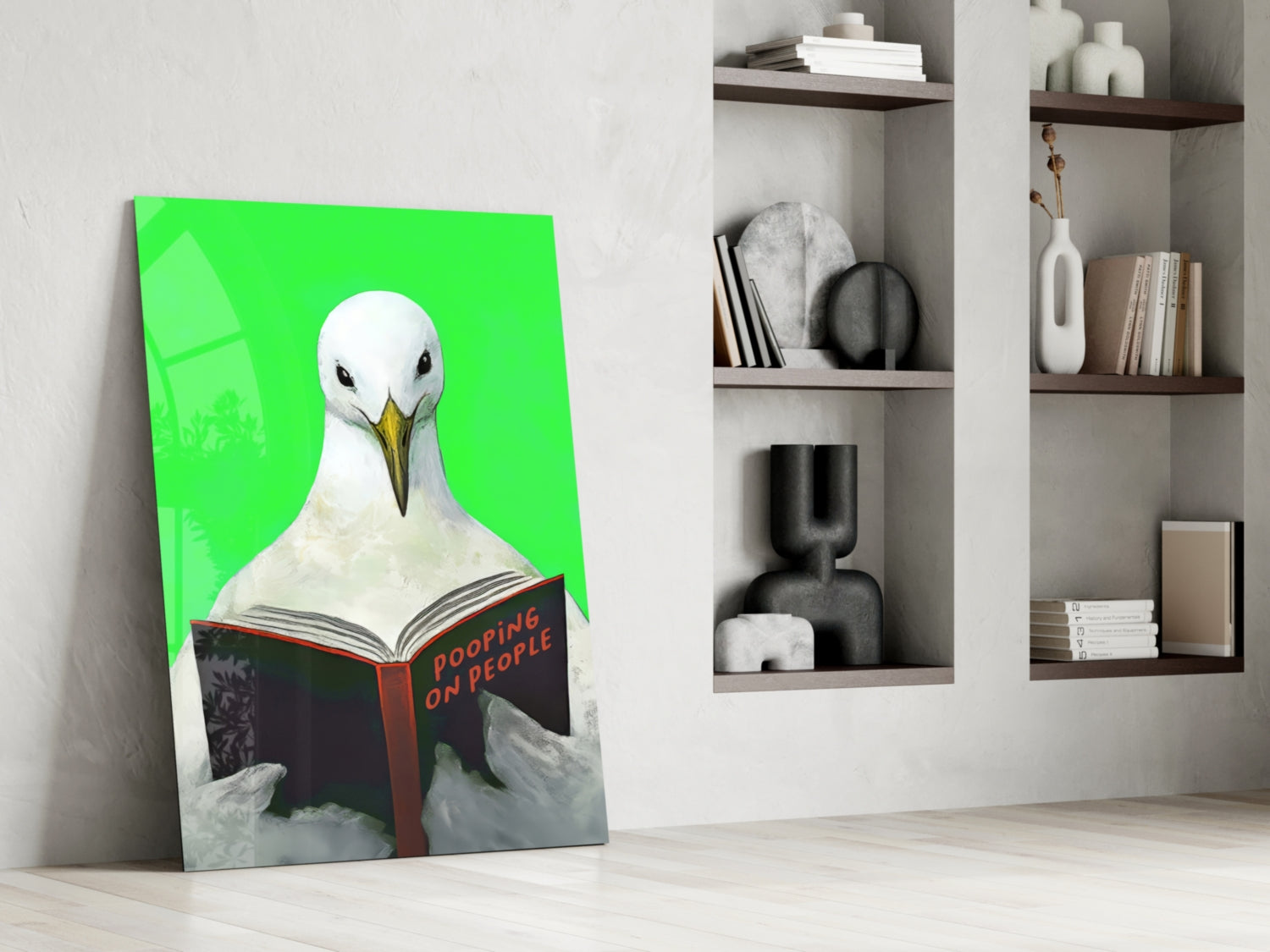 Educated Seagull Glass Wall Art || Designer Collection