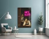 Art-history humor artwork styled in a creative loft interior