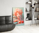 Pastel surreal glass print bringing soft beauty edge to a boutique salon
