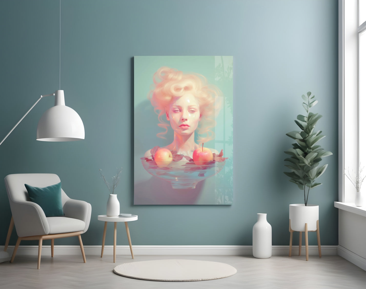 Apple Tranquility Glass Wall Art || Designer Collection