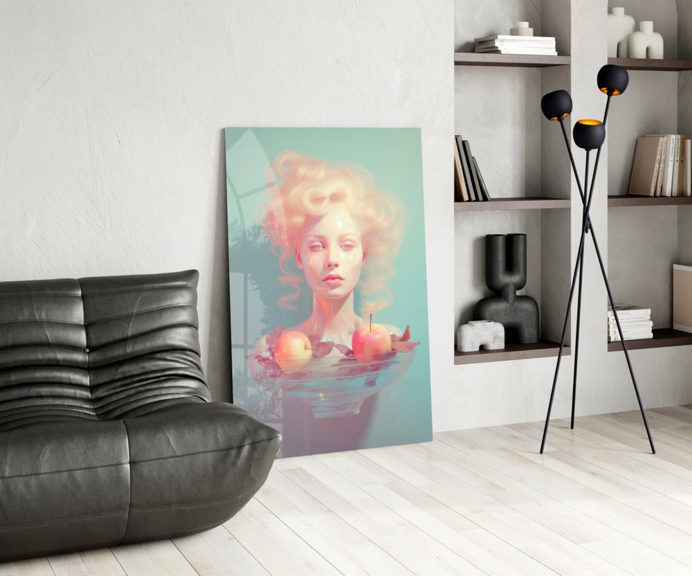 Pastel surreal glass print bringing soft beauty edge to a boutique salon
