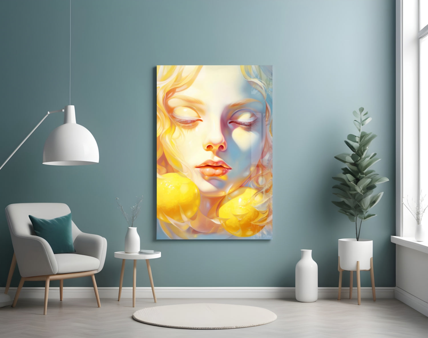 Lemony Dreams Glass Wall Art || Designer Collection