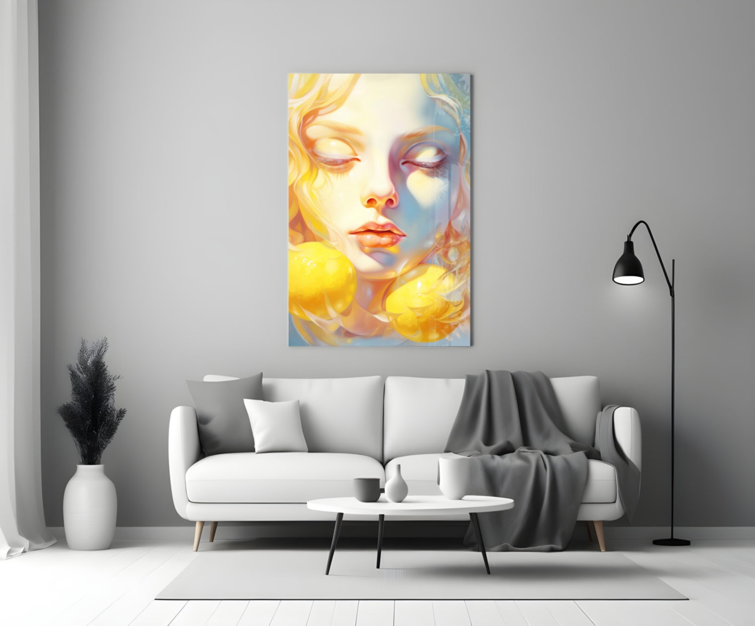 Lemony Dreams Glass Wall Art || Designer Collection