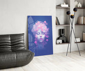 Pastel surreal glass print bringing soft beauty edge to a boutique salon