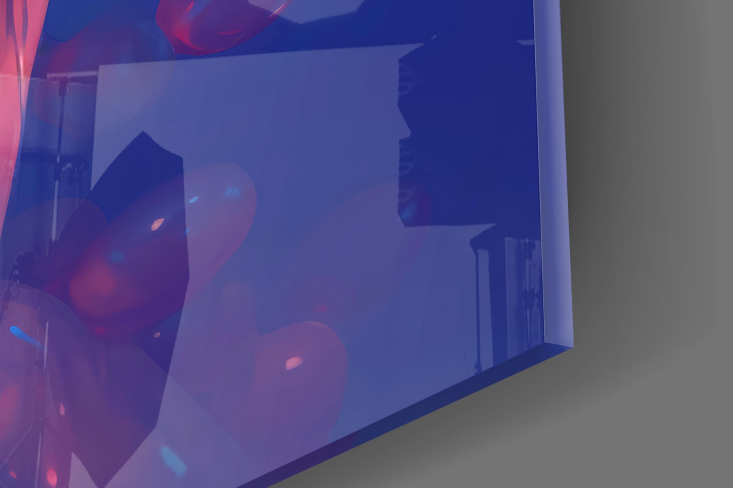 Pink Bubbles Glass Wall Art || Designer Collection