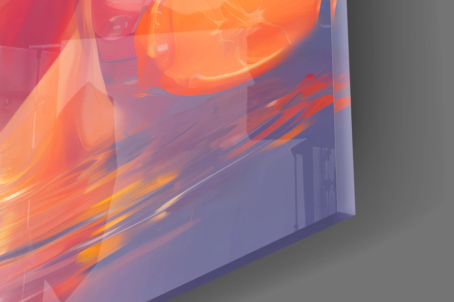 Orange Bubbles Glass Wall Art || Designer Collection