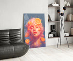 Pastel surreal glass print bringing soft beauty edge to a boutique salon