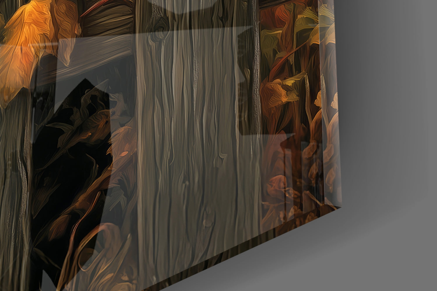 Autumn Cat Glass Wall Art || Designer Collection