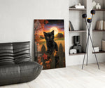 Cottagecore glass print bringing harvest-moon edge to a fall entryway