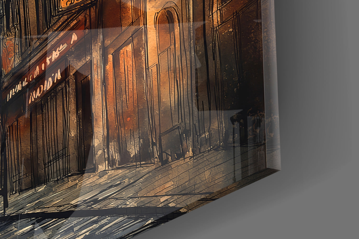 Galata Street Glass Wall Art || Designer Collection