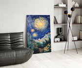 Impasto glass print bringing post-impressionist edge to a gallery wall