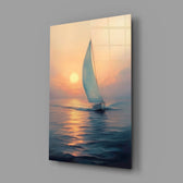 Designer-collection seascape panel anchoring a beach-house entryway