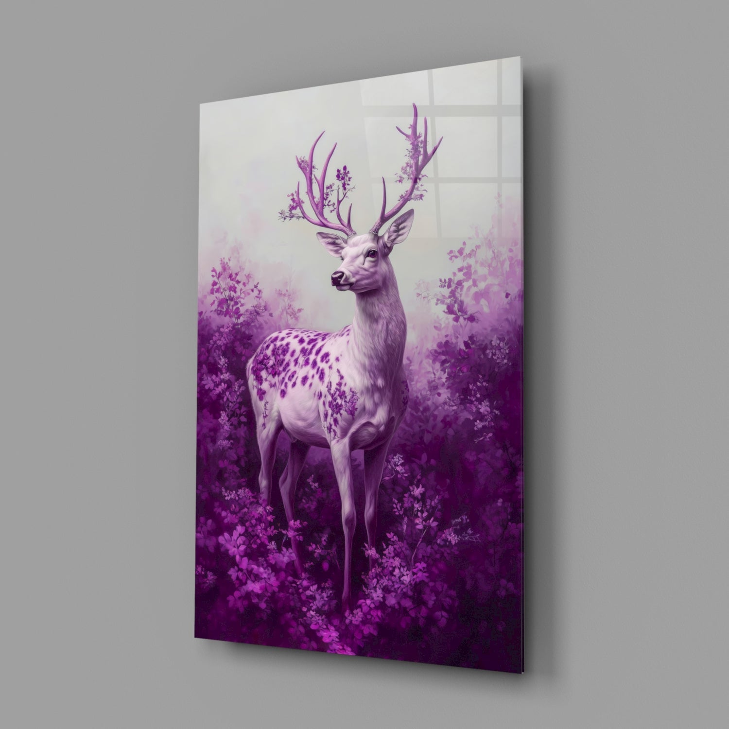 Purple Deer Glass Wall Art || Designer Collection