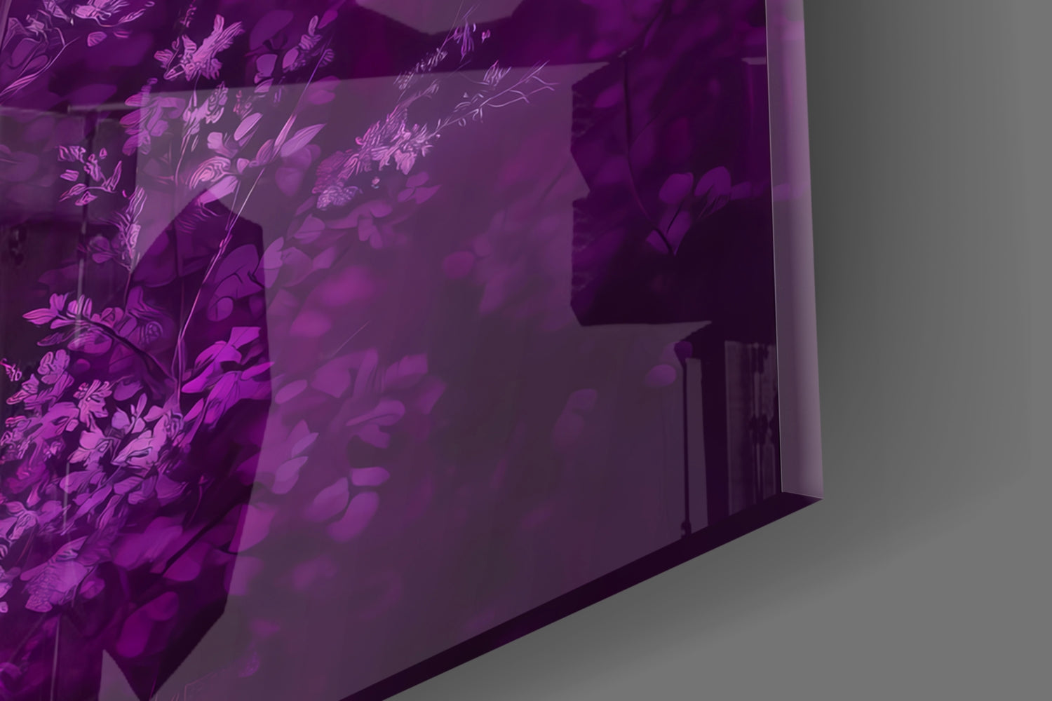 Purple Deer Glass Wall Art || Designer Collection