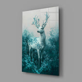 Designer-collection fantasy-wildlife panel anchoring a master bedroom wall