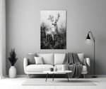 Monochrome Deer Glass Wall Art || Designer Collection