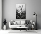 Monochrome Deer Glass Wall Art || Designer Collection