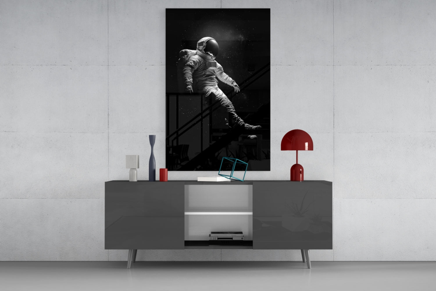 Loneliness in Space Glass Wall Art || Designer Collection