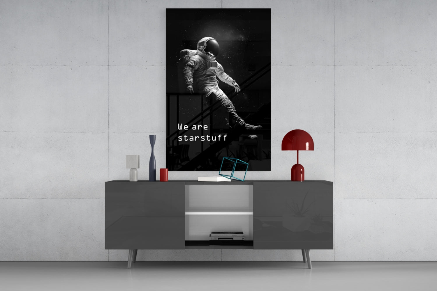 Loneliness in Space Glass Wall Art || Designer Collection