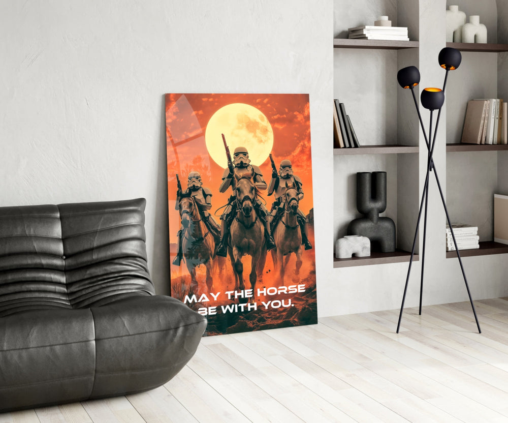 Star Wars glass print bringing Western quote edge to a gaming room