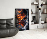 Surreal glass print bringing motivational edge to a home gym