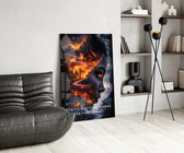 Surreal glass print bringing motivational edge to a home gym