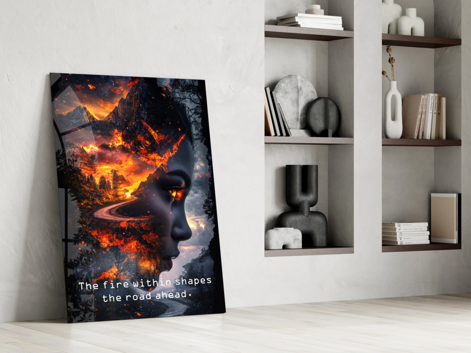 The Fire Within Glass Wall Art || Designer Collection