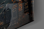 Designer-collection artwork in an Egyptology-leaning home interior