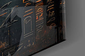 Designer-collection artwork in an Egyptology-leaning home interior