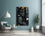 Foreign Faces artwork styled in a designer office interior