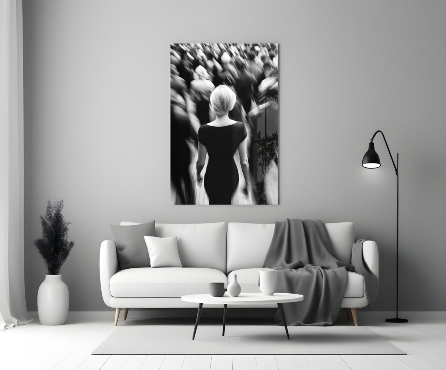 Loneliness in a Crowd Glass Wall Art || Designer Collection