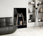 Café art glass print bringing charm edge to a reading nook