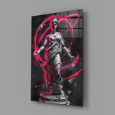 Designer-collection classical-cyber panel anchoring a modern living room wall