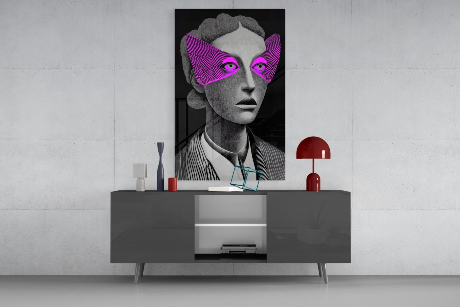 Striped Look Glass Wall Art || Designer Collection