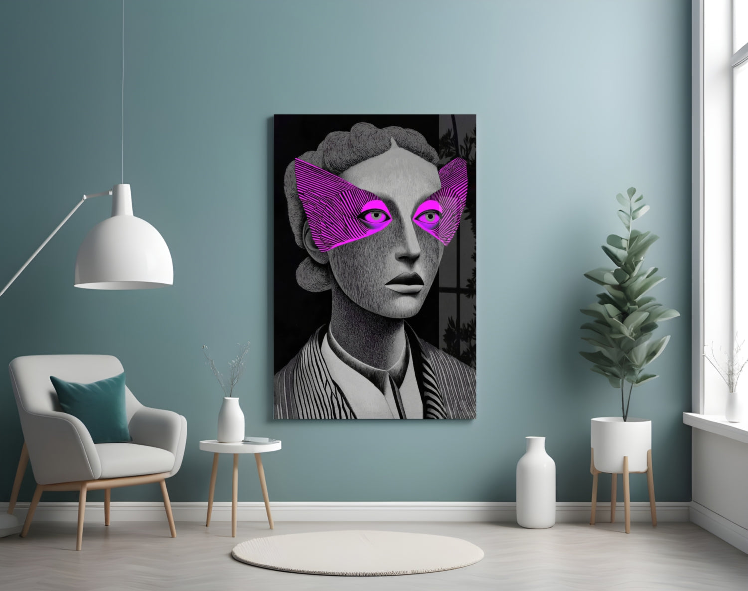 Striped Look Glass Wall Art || Designer Collection