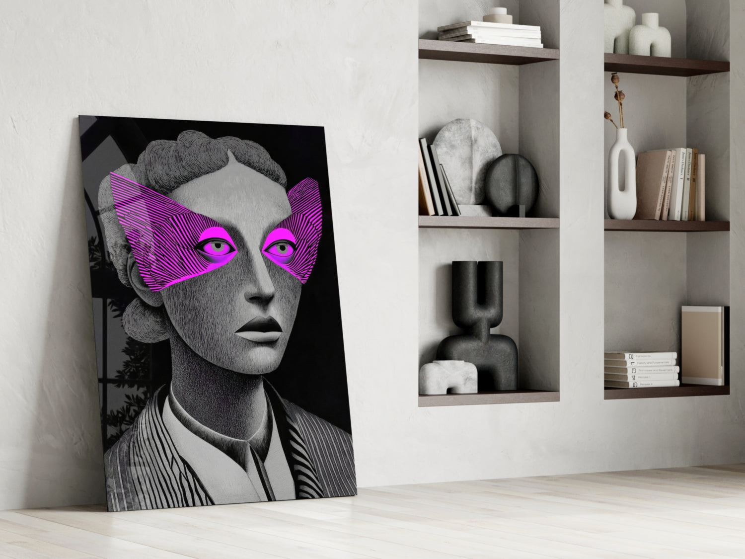 Striped Look Glass Wall Art || Designer Collection