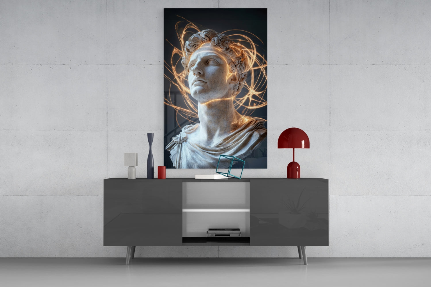 The Shining Mind of Aurelius Glass Wall Art || Designer Collection