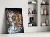 Aurelius panel against a moody dark-painted accent wall