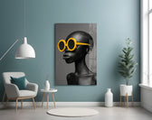 Faces of Colors marigold artwork styled in a creative loft interior