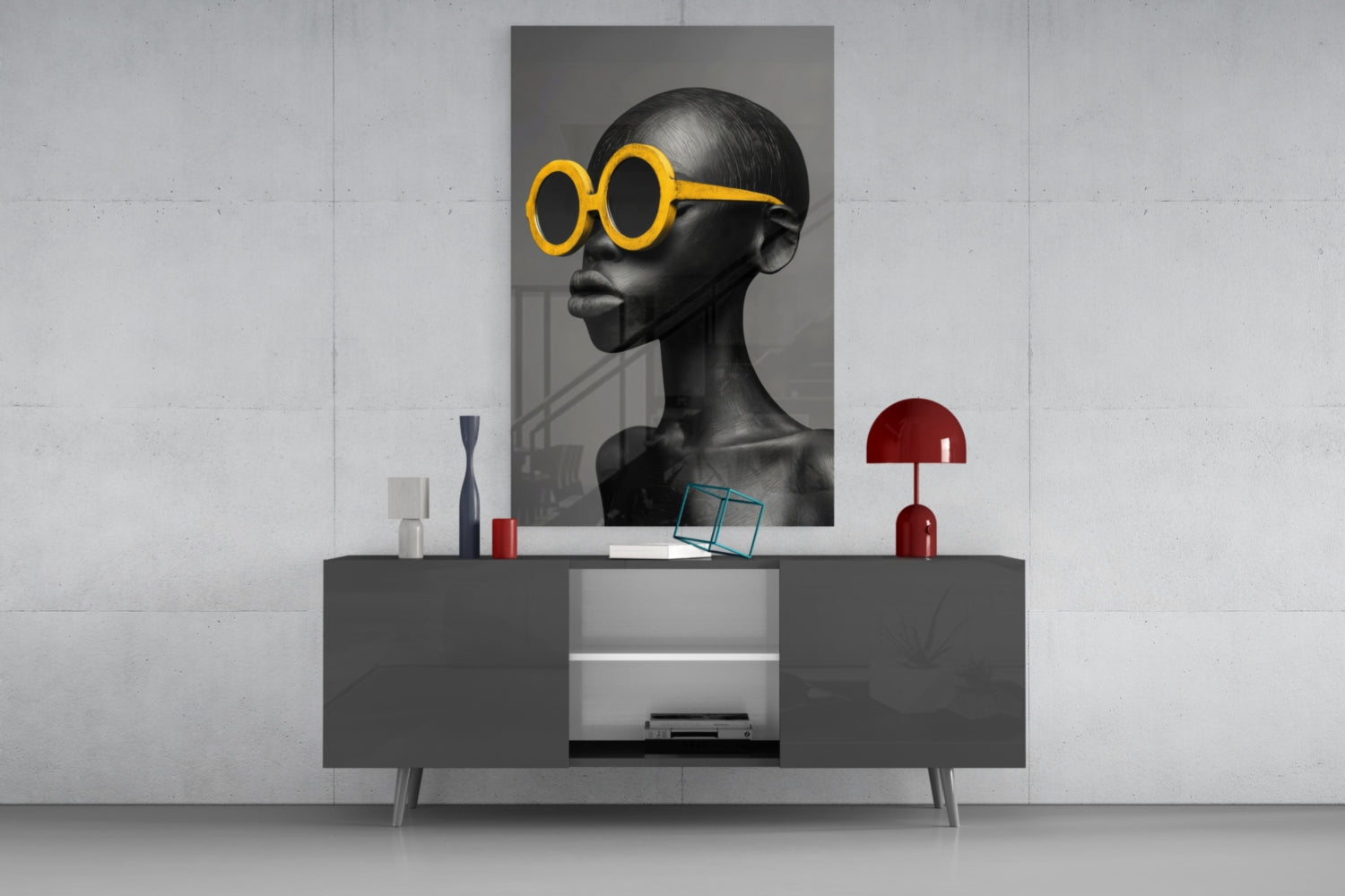 Faces of Colors Glass Wall Art || Designer Collection