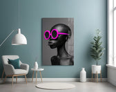 Faces of Colors magenta artwork styled in a creative loft interior