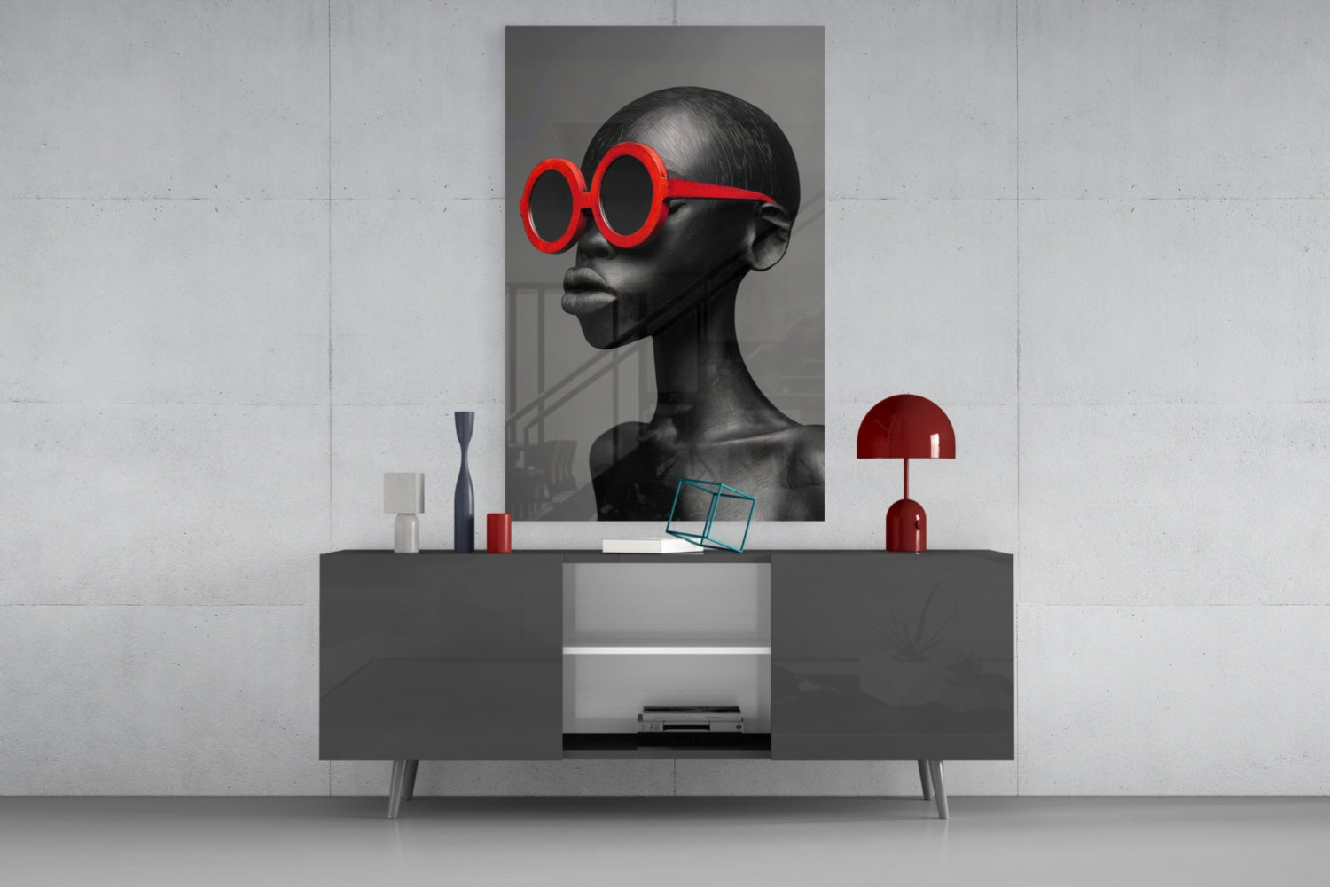 Faces of Colors Glass Wall Art || Designer Collection