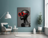 Faces of Colors scarlet artwork styled in a creative loft interior